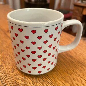 Vintage Hearts Themed Coffee Cup Mug made in Japan